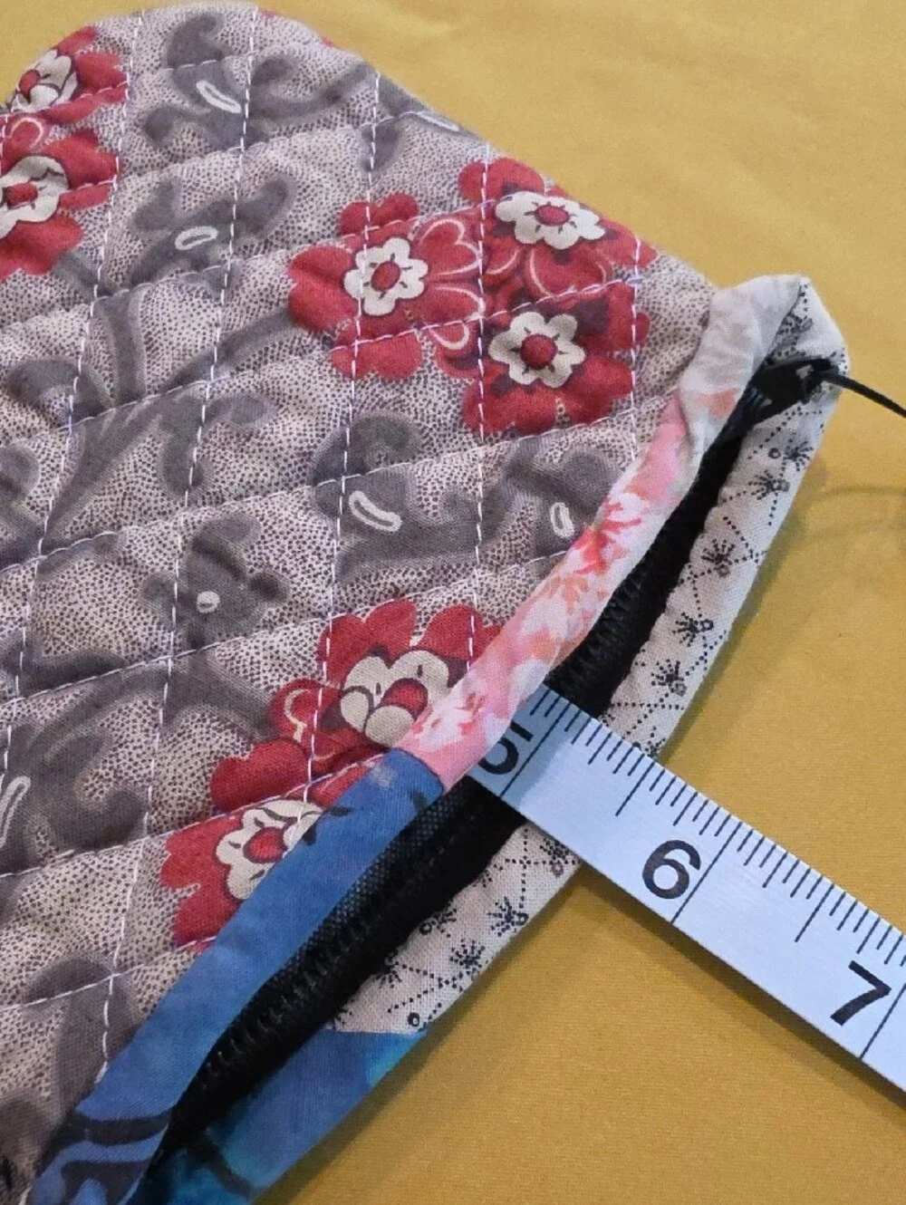 Lot of 2 Handcrafted Pouches 100% Silk Embroidered Dragonfly & Quilted Patchwork